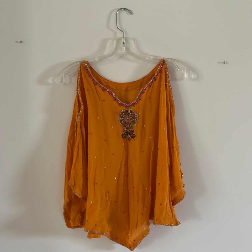 Beaded split sleeve Summer Blouse